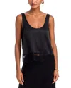 Steve Madden Coraline Lace Trim Top In Black
