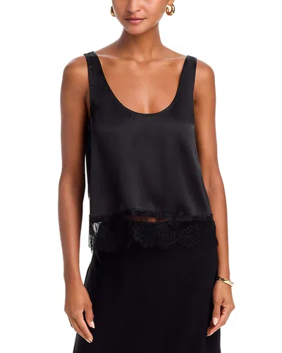 Steve Madden Coraline Lace Trim Top In Black