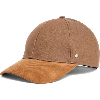 Steve Madden Corduroy Brim Denim Baseball Cap In Tobacco