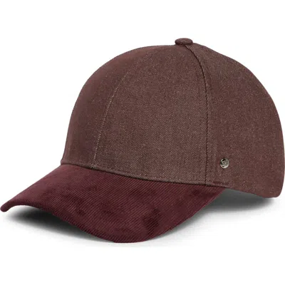 Steve Madden Corduroy Brim Denim Baseball Cap In Wine