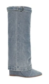 Steve Madden Corenne Foldover Shaft Pointed Toe Knee High Boot In Denim