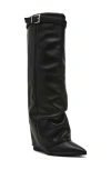 Steve Madden Corenne Foldover Shaft Pointed Toe Knee High Boot In Black