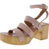 Steve Madden Cove Womens Adjustable Leather Block Heel In Beige