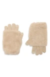 Steve Madden Cozy Faux Fur Sleeve Gloves In Neutral
