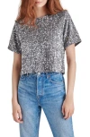 Steve Madden Cressa Sequin T-shirt In Grey