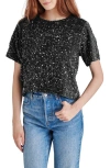 Steve Madden Cressa Sequin T-shirt In Black