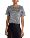 Steve Madden Cressa Sequin T-shirt In Grey