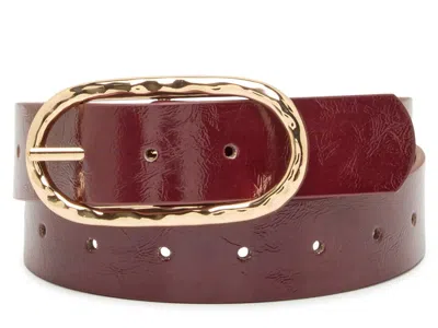 Steve Madden Crinkle Belt In Red