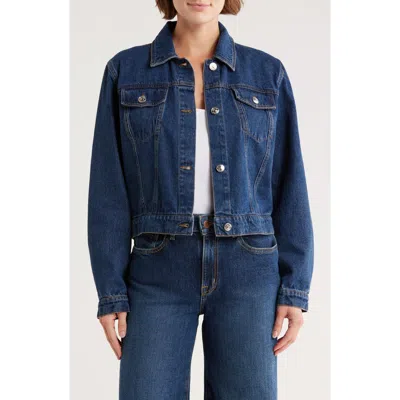 Steve Madden Crop Denim Jacket In Blue