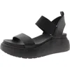 Steve Madden Cruise Womens Stretch Faux Leather Platform Sandals In Black