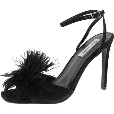 Steve Madden Crush Womens Adjustable Leather Heels In Black