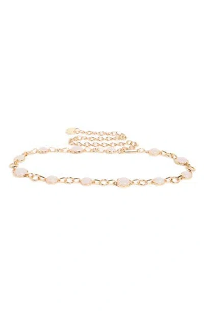Steve Madden Crystal Chain Belt In Gold