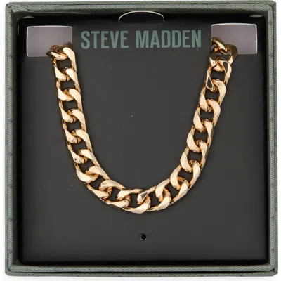 Steve Madden Curb Chain Necklace In Gold