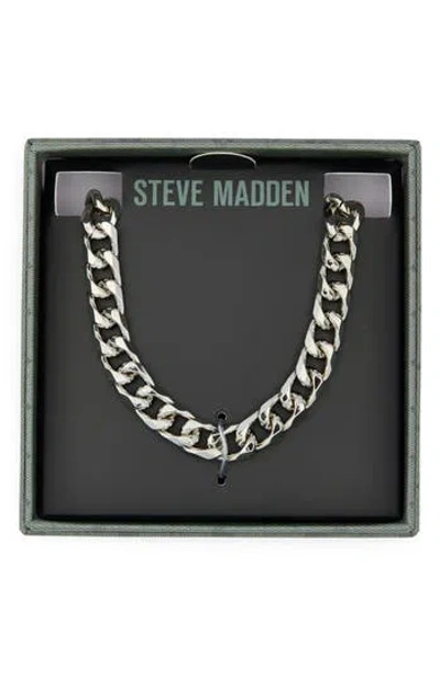 Steve Madden Curb Chain Necklace In Silver