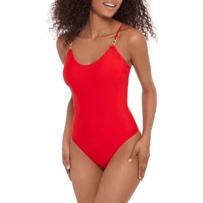 Steve Madden Cutout One-piece Swimsuit In Red