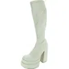 Steve Madden Cypress Womens Faux Leather Tall Knee-high Boots In White