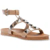 Steve Madden Daft Womens Studded Gladiator Sandals In Brown