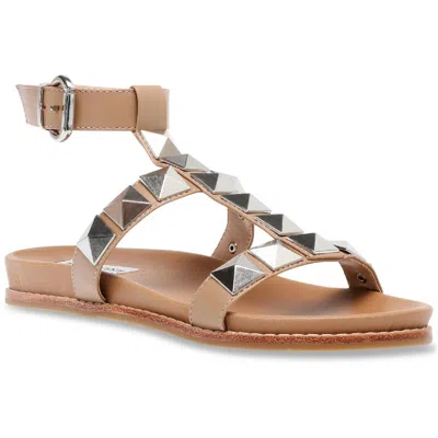 Steve Madden Daft Womens Studded Gladiator Sandals In Brown