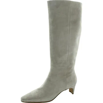Steve Madden Dagne Womens Solid Leather Knee-high Boots In Grey
