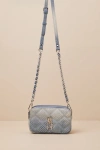 Steve Madden Daisy Blue Denim Rhinestone Crossbody Bag In Blue