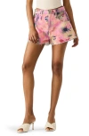 Steve Madden Damiani Floral High Waist Denim Shorts In Multi