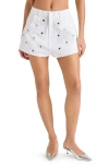Steve Madden Damiani Grommet Denim Shorts In White
