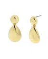 Steve Madden Dangling Sculpted Puffy Teardrop Earrings In Gold