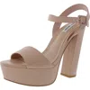Steve Madden Danielle Womens Textured Faux Leather Platform Sandals In Gold