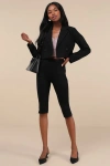 Steve Madden Dara Black Capri Leggings In Black
