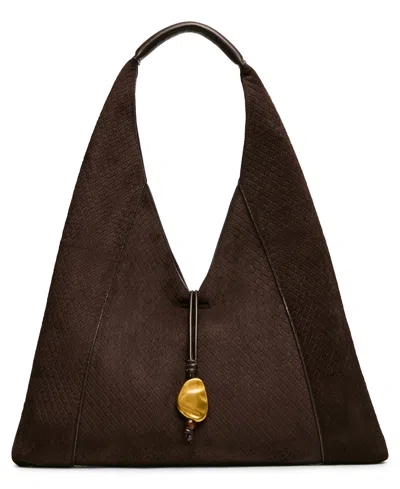 Steve Madden Dari Magnetic Snap Extra-large Shoulder Handbag In Brown