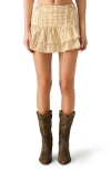 Steve Madden Darienne Ruched Ruffle Miniskirt In Brown