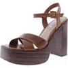 Steve Madden Dayana Womens Adjustable Leather Platform Sandals In Brown