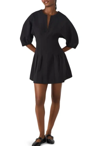 Steve Madden Dayton Pleated Minidress In Black