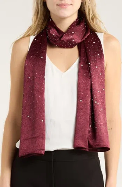 Steve Madden Dazzling Days Shine Scarf In Burgundy