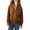 Steve Madden Dean Faux Suede Bomber Jacket In Brown