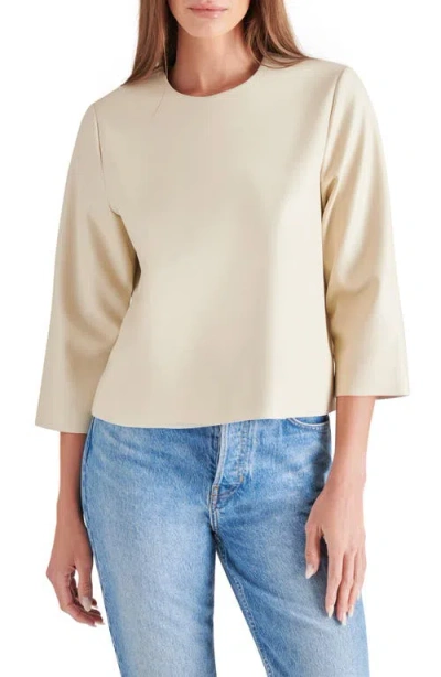 Steve Madden Dee Faux Leather Top In Bone