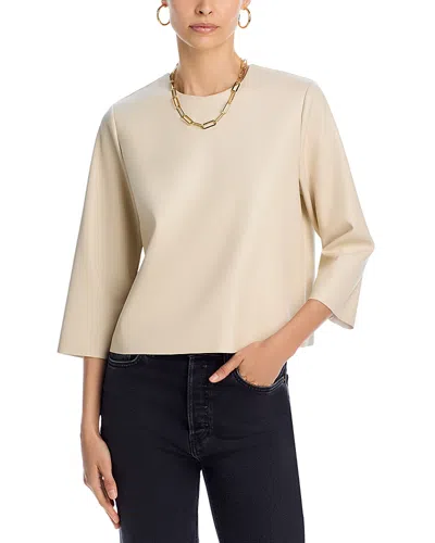 Steve Madden Dee Faux Leather Top In Bone