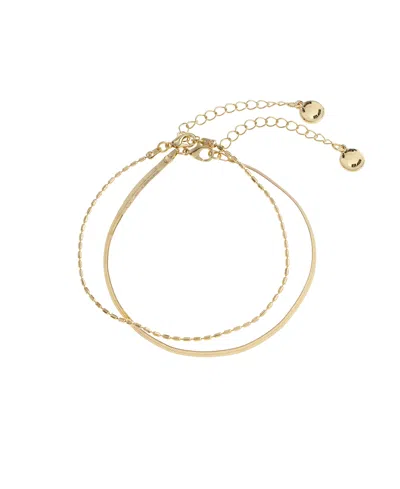 Steve Madden Delicate Chain Duo Anklet Set In Neutral