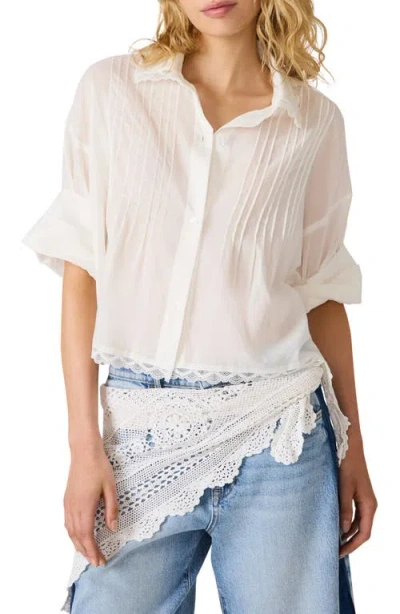 Steve Madden Delphi Lace Collar Blouse In Neutral