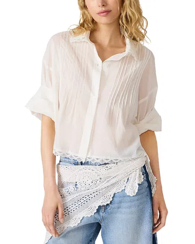 Steve Madden Delphi Lace Collar Blouse In Neutral
