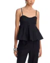 Steve Madden Delta Peplum Camisole In Black
