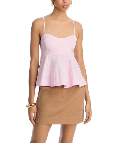 Steve Madden Delta Peplum Top In Pink Lemonade