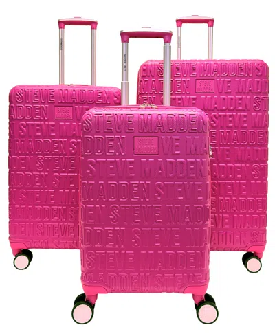 Steve Madden Deluxe 3-pc. Luggage Set In Pink