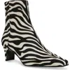 Steve Madden Delvie Zebra Faux Calf Hair Bootie In Zebra