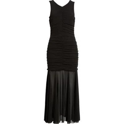 Steve Madden Denisa Ruched Maxi Dress In Black