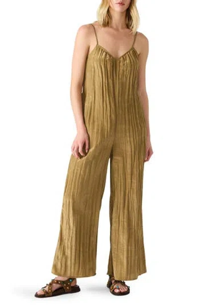 Steve Madden Desdemona Crinkled Jumpsuit In Green