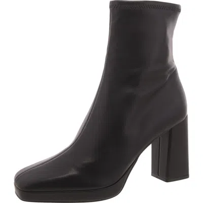 Steve Madden Desiree Womens Faux Leather Plaform Ankle Boots In Black