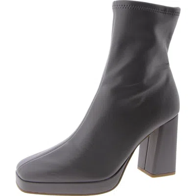 Steve Madden Desiree Womens Faux Leather Plaform Ankle Boots In Grey