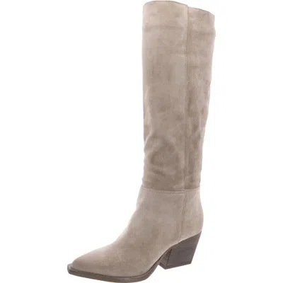 Steve Madden Devina Womens Suede Pull On Knee-high Boots In Brown
