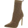Steve Madden Diani Womens Pattern Pointed Toe Mid-calf Boots In Brown